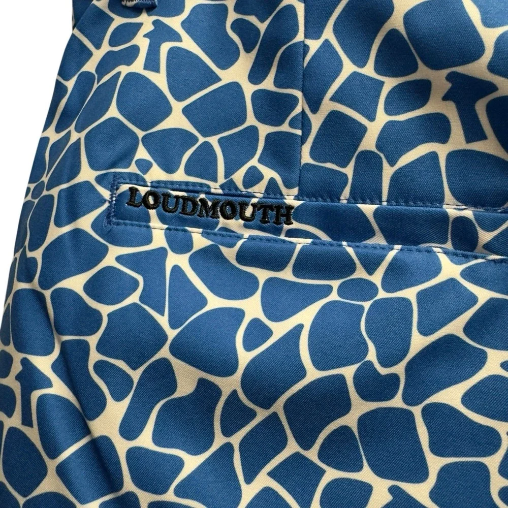 Loudmouth Men's Size 28 Blue/White Giraffe Print 9